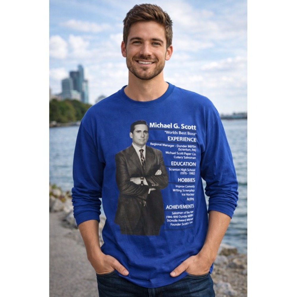 NWOT Ripple Junction The Office Michael G Scott Resume Shirt Graphic Artsy Men M